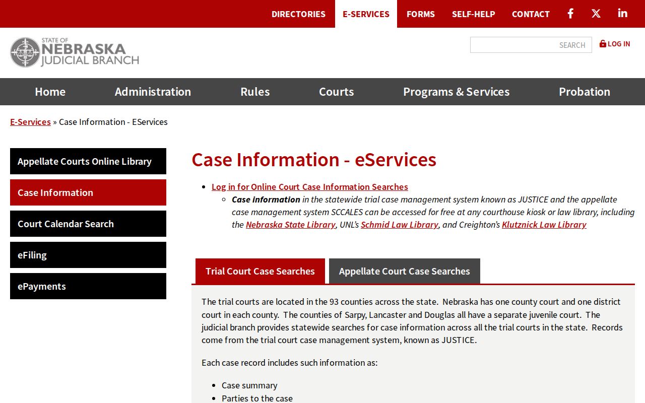 Dawes County court case lookup access options